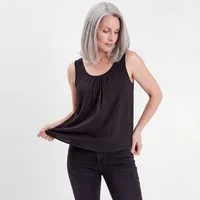 OriginalYou Trägertop Damen Sommer Top Leinenoptik blickdichtes Oberteil mit Innentop Größen von 36 bis 48, Unifarben, Rundhals
