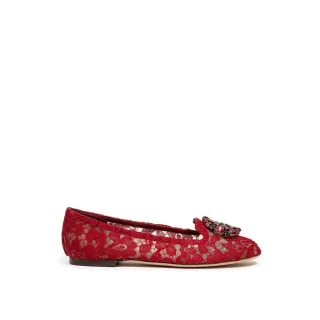 Spitzenballerinas Rote Verzierte Ballerinas