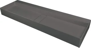 Neuesbad Serie 660 Waschbecken 1200x400mm, Anthrazit Metallic, mit ROSETTE NB1DECQBTU2S1