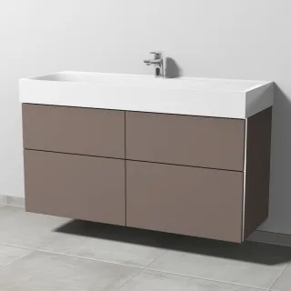 Sanipa 3way Waschtischunterbau zu Kaldewei Silenio Waschtisch mit 4 Auszügen, Taupe-Matt BP4571T
