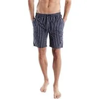 bugatti Schlafhose BUGATTI Herren Bermuda blau längsgestreift (1-tlg)