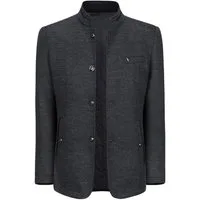 Allthemen Kurzmantel Herren Manteljacke mit Stehkragen Wollmantel Winter Business Jacke