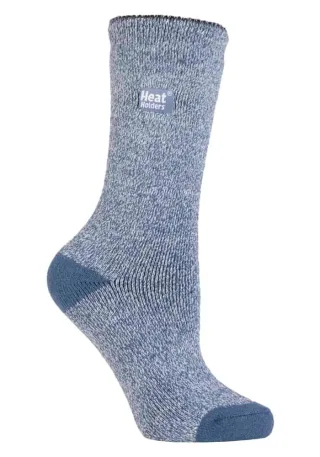 Heat Holders Lite - Dünne Winter-Thermosocken für Damen in einfarbigen Farben - Denim / Creme