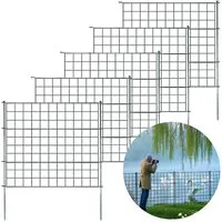 Floordirekt Teichzaun Pablo, Metall-Steckzaun-Set für Garten, Teich & Tiere, rostfrei, (Spar-Set, 5-St., Maße Einzelelement: 64 x 77,5 cm), erweiterbarer Gitterzaun, Sicherheit für Kinder & Schutz für Tiere
