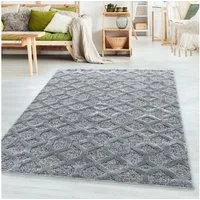 SIMPEX24 Teppich Geometrisch Design, Läufer, Höhe: 20 mm, Teppich Wohnzimmer Geometrisch Design 3D Optik Skandinavische Stil