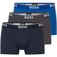 BOSS Boxer TRUNK 3P POWER (Packung, 3-St., 3er-Pack) Multi Pack Cotton Stretch Herren Unterhose mit kurzem Bein