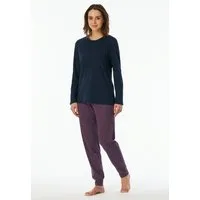 uncover by SCHIESSER Schlafanzug Uncover Nightwear (2 tlg) Baumwolle, Singel Jersey-Qualität, langärmelig, atmungsaktiv, bequem
