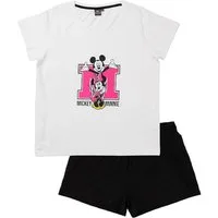 Disney Minnie Mouse Schlafanzug Pyjama Set für Damen – Schlafanzug mit Kurzarm Shirt & Shorts