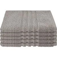 Schiesser Gästehandtücher Milano aus 100% Baumwolle mit eleganter Bordüre in Hoch-Tief-Optik, Frottier (Set, 5-St), Made in Green