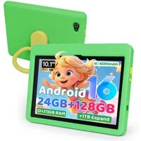 Happybe 10,1 Zoll 24GB(3+21) RAM 128GB HD IPS 6000 mAh Android 16 Kinder Tablet (10.1", 128 GB, Android)