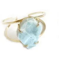 Crystal and Sage Jewelry Armreif Larimar Armreif vergoldet, aus fairem Handel