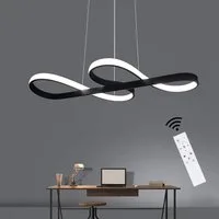 ZMH Pendelleuchte LED Esstisch Schwarz/Weiß Hängeleuchte Modern 47W Dimmbar Esszimmer, Augenschutz, Einfache Installtion, LED fest integriert, warmweiß-Kaltweiß, 3000-6500K mit Fernbedienung Pendellampe Wohnzimmer Büro
