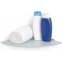 HOOZ Eckregal Glasregal Eckablage ESG – 6 mm, abgerundetes Duschregal mit Halterung, Platzsparende Glasablage für Dusche, Bad, Küche oder Wohnraum