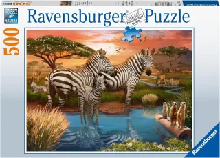 Ravensburger Puzzle 17376 - Zebras am Wasserloch [500 Teile]