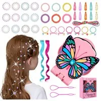 CLTYQ Kreativset Hair Gem Applikator-Set für kinder,Hair Set mit 180 Strasssteinen, Haarclip Strassstein Haarsetzmaschine, Haarschmuck für Mädchen