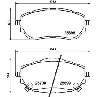 Hella Bremsbel?ge vorne Toyota Auris Corolla 8DB355020-281