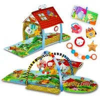 lionelo Spielmatte Agnes (Bausatz), Rasselkette  Spielzeug Waschbar  2in1