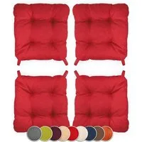 sunnypillow Stuhlkissen 4er Set Stuhlkissen mit Klettverschluss Maße: 40/35x40x8cm