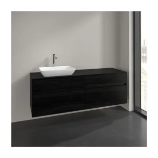 Villeroy und Boch Collaro Waschtischunterschrank C121B0AB 160x54,8x50cm, Waschtisch links, LED-Beleuchtung 12W, black oak