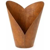 finehomegarden Blumentopf Rostfarbener Herzförmiger Metalltopf - Stilvolle Pflanzgefäß für (1 St), Terrasse Garten, Ø22cm, H26cm – Pflanzgefäß im industriellen Design