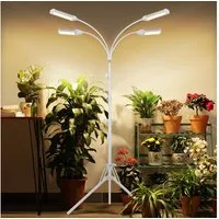 MUPOO Pflanzenlampe 4 Köpfe Vollspektrum Pflanzenlicht,32W LED Wachstumslicht mit Ständer, mit einstellbaren & 3/6/12H Automatischer Ein/Aus-Timer