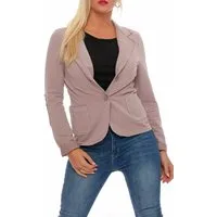 malito more than fashion Jackenblazer malito Damen Blazer klassisch, Sakko im Basic Look, Kurzjacke mit Sweat Blazer Jacke in Used Look Optik