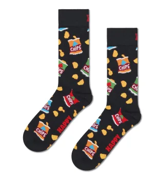 happy socks - Chips Bag Sock Schwarz - Gr. - 38
