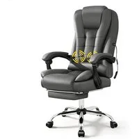 ALFORDSON Bürostuhl Gaming-Stuhl, Massage-Computerstuhl mit Wippfunktion, mit verstellbaren Armlehnen, höhenverstellbar, Grau