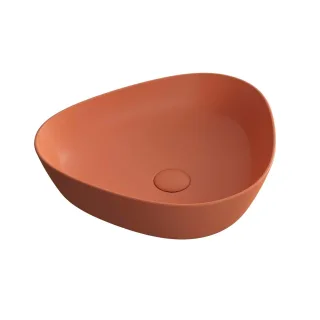 VitrA Plural Aufsatzschale flach asymmetrisch 47 x 40 x 13 cm Rote Erde Matt,7812B477-0016 7812B477-0016