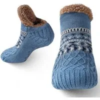 Blusmart Haussocken Hausschuhsocken für Damen und Herren (Warm, Rutschfest, Gestrickt, dick, Flauschig) Für Boden, Bett, Haus