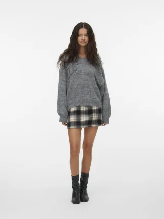 VERO MODA - VMLOLLIPOP LS V-NECK PULLOVER BOO medium grey melange - Gr. - M