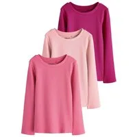 Next Langarmshirt 3er-Pack gerippte Langarmoberteile (3-tlg)