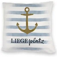 speecheese Dekokissen Anker Kuschelkissen mit Spruch Liegeplatz