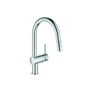 Grohe Minta Küchenarmatur 32321002 chrom, herausziehbare Dual-Spülbrause, C-Auslauf