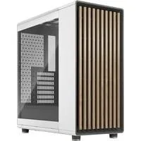 North Chalk White TG Clear, Tower-Gehäuse weiß/holz, Tempered Glass-Version