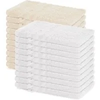 Lavea Waschhandschuh 20er Set Waschhandschuhe, 15 x 21 cm, Elena-Frottierserie, Waschlappen, (20-St), 500 g/m² Frottier, weich & saugstark, pflegeleicht