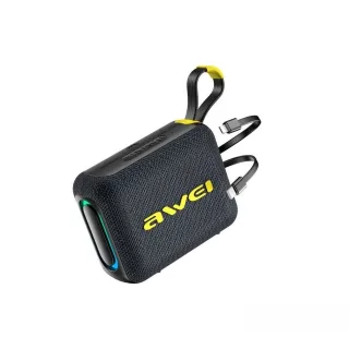 AWEI KA20 Portable Speaker Integrated Two Cables Speaker bluetooth Speaker Polymer Diaphragm RGB Light 4500mAh Battery T