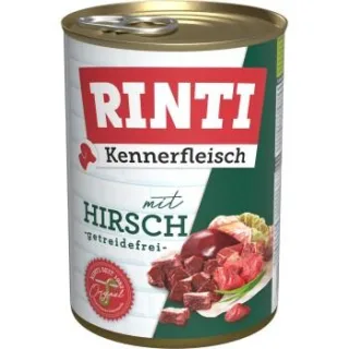RINTI Kennerfleisch Nassfutter Hund, Adult, Dose, Hirsch 24x400 g