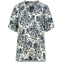 Eight2Nine Blusenshirt Sommerliche Viskose Bluse mit Tunnelzug und Raglanärmeln Allover Print Bluse Dress