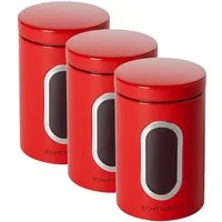 ECHTWERK Vorratsdose Aufbewahrungsdosen-Set mit Sichtfenster, je 1,4 Liter, Metall, (Set, 3-tlg), für Mehl, Müsli, Kaffee oder Zucker, mit Klick-Deckel