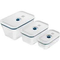 Zwilling Vakuumbehälter Fresh & Save, Borosilikatglas, (Set, 3-tlg), Aufbewahrungsbox, Borosilikatglas, platzsparend ineinander stapelbar