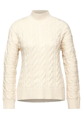 Street One - Street One A303325-LTD_QRturtle_neck_cable_sweat soft beige soft beige - Gr. - 46