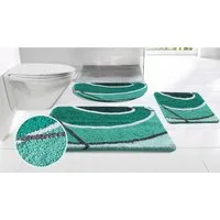 OTTO home Badematte Juna mit Muster, Badvorleger, Badezimmer Teppich, Duschvorleger, Höhe 20 mm, rutschhemmend beschichtet, strapazierfähig, Polyester, rechteckig, besonders weich, Design, Badematten, Badteppich