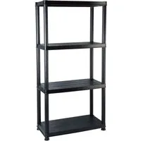 vidaXL Schwerlastregal Lagerregal 4-Tier Schwarz 61x30,5x130 cm Kunststoff, 1-tlg.