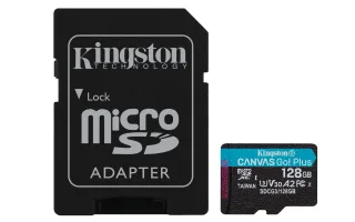 Kingston Canvas Go! Plus | sdcg3/128gb | Flash-Speicherkarte (microSDXC-an-SD-Adapter inbegriffen)