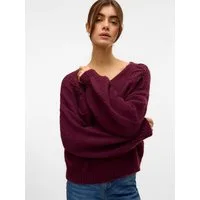 Vero Moda V-Ausschnitt-Pullover VMLOLLIPOP LS V-NECK PULLOVER BOO
