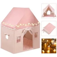 SEHAUSEU Spielzelt Kinderzelt Spielhaus mit Bodenmatte und Lichterkette