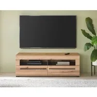 Home affaire Lowboard Cantara, TV-Unterteil modern, Kommode in Eiche Evoke, Weiß o Kaschmir, schwarze Stangengriffe, ausreichend Stauraum, vielseitig einsetzbar