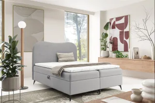 Boxspringbett Schlafzimmerbett BLAIR 160x220cm Stoff Now or Never Grau