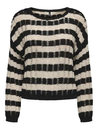 ONLY - ONLCAPRI LS O-NECK CC KNT black - Gr. - M